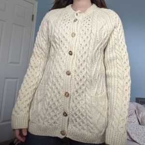 Hand knitted cream cardigan